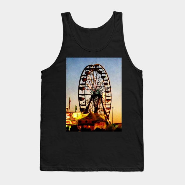 Carnival Midway - Ferris Wheel at Night Tank Top by SusanSavad